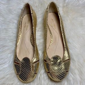 Kate Spade Gold Flats Size 6.5